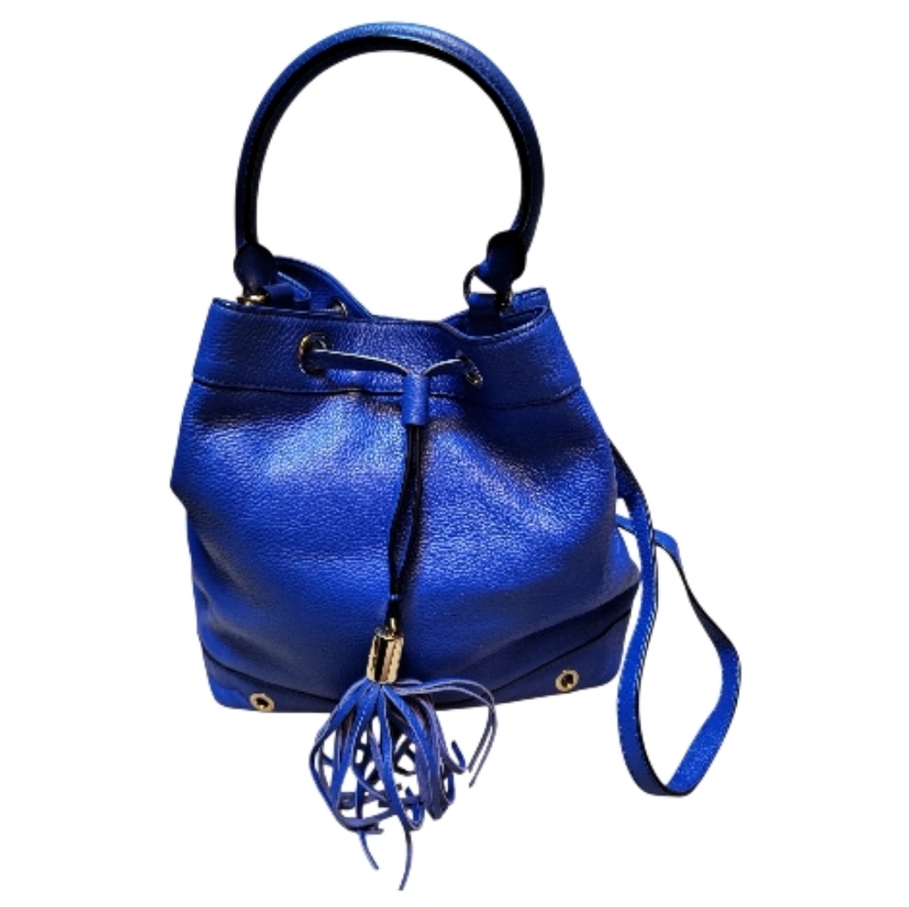NWT Milly Astor Bucket Bag with Tassel and Crossbody Strap - Cobalt Blue - Picture 2 of 9